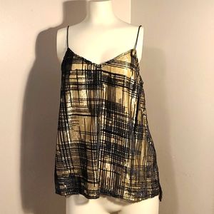 Topshop soft gold and black spaghetti strap top